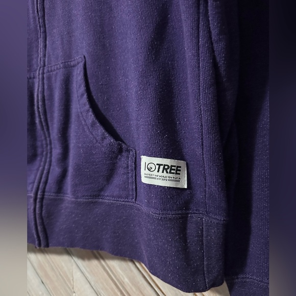 10Tree Purple Full Zipper Embroidered Logo Growing Optimism Hooded Sweater Plant - Picture 3 of 7